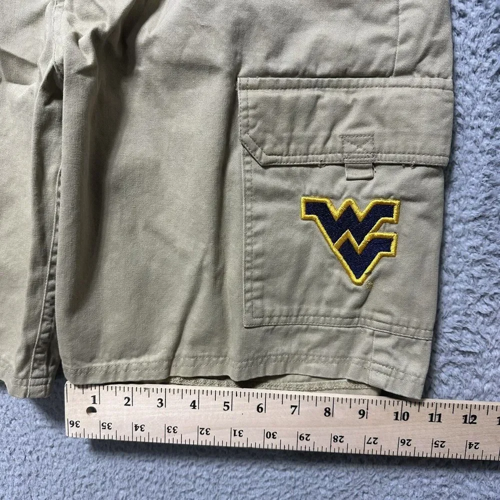West Virginia Mountaineers Khaki CargoShorts Tan Brown WVU‎ Logo Size 28/30 Dad